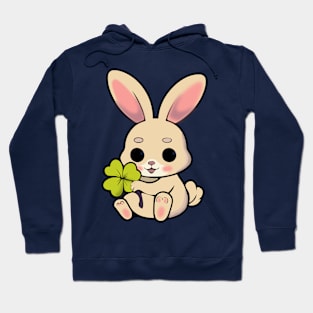 Funny bunny with four leaf clover Hoodie